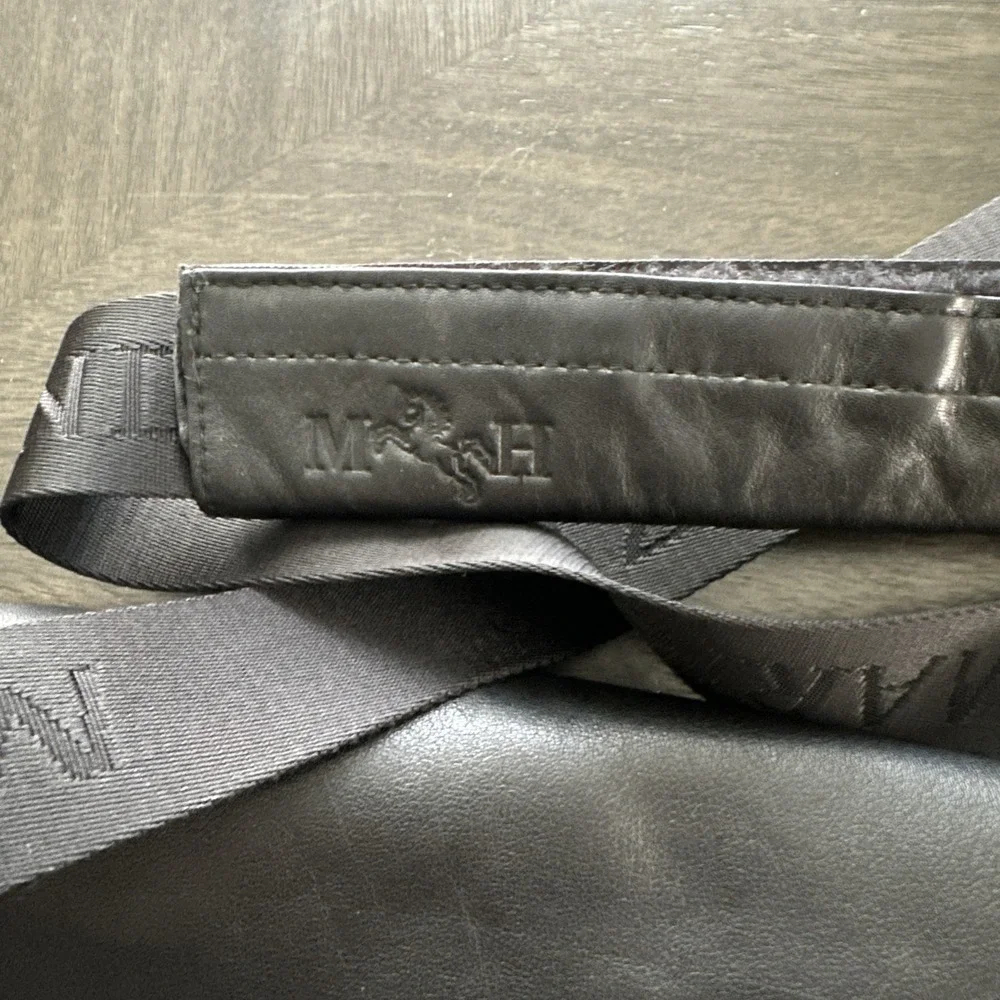 Mario Hernandez Laptop iPad Messenger Briefcase Crossbody Black Leather